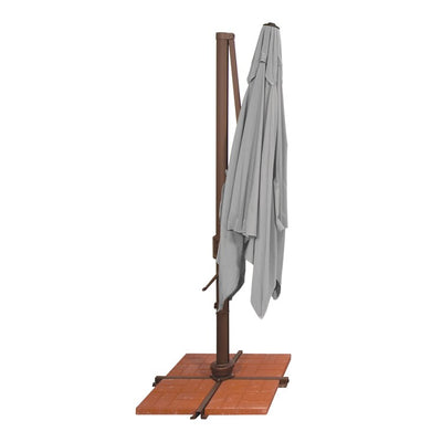 Bali Pro 10' Square Cantilever Umbrella with Cross Bar Stand and Starlights