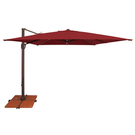 Bali Pro 10' Square Cantilever Umbrella with Cross Bar Stand and Starlights