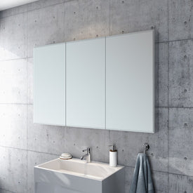 Luna Tri-View Flat Edge 60" x 36" Recessed/Wall-Mount Medicine Cabinet
