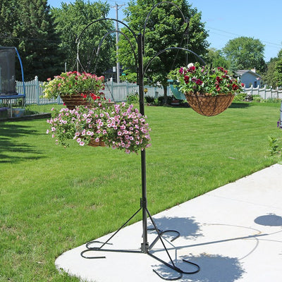 Hanging Basket Stand with Four Adjustable Arms