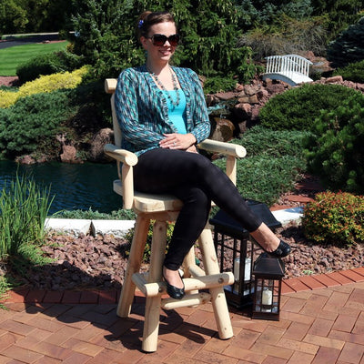 Rustic Log-Style 4' Unfinished Wood Bar Stool