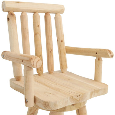 Rustic Log-Style 4' Unfinished Wood Bar Stool