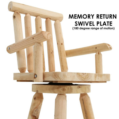 Rustic Log-Style 4' Unfinished Wood Bar Stool