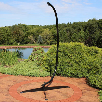 Steel C Stand for Hanging Hammock Hanging Chairs - Black