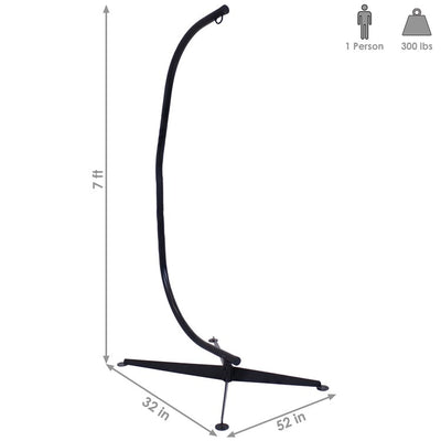 Steel C Stand for Hanging Hammock Hanging Chairs - Black