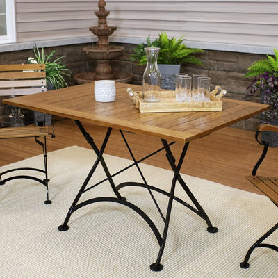 European Chestnut Wood Folding Dining Table
