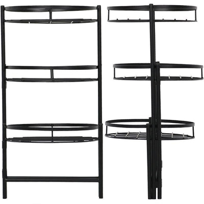 22" Three-Tiered Indoor/Outdoor Plant Stands Set of 2 - Black