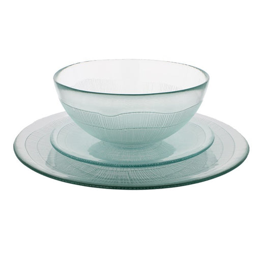 Birch Recycled Clear Glass Twelve-Piece Dinnerware Set (Service for 4)