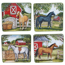 Clover Farm Dinner Plates 10.5" Set of 4 Assorted