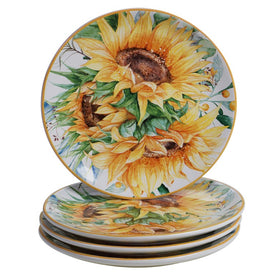 Sunflower Fields Salad Plates Set of 4
