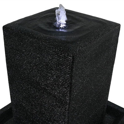 40" Large Pillar Outdoor Water Fountain with LED Lights