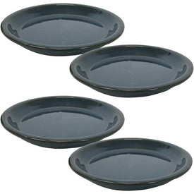 9" Ceramic Planter Saucers Set of 4 - Forest Lake Green