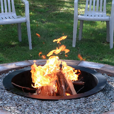 27" Round Steel DIY Fire Pit Ring Liner and Rim