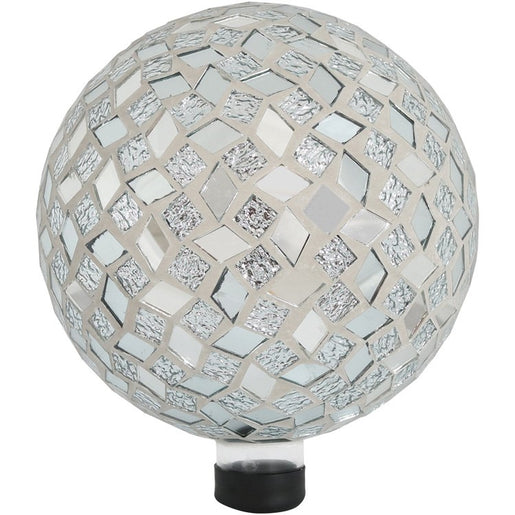10" Mirrored Diamond Mosaic Gazing Ball Globe
