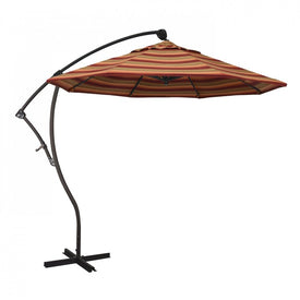 Bayside Series 9' Cantilever with Bronze Aluminum Pole and Ribs 360 Rotation Tilt Crank Lift and Sunbrella 2A Astoria Sunset Fabric