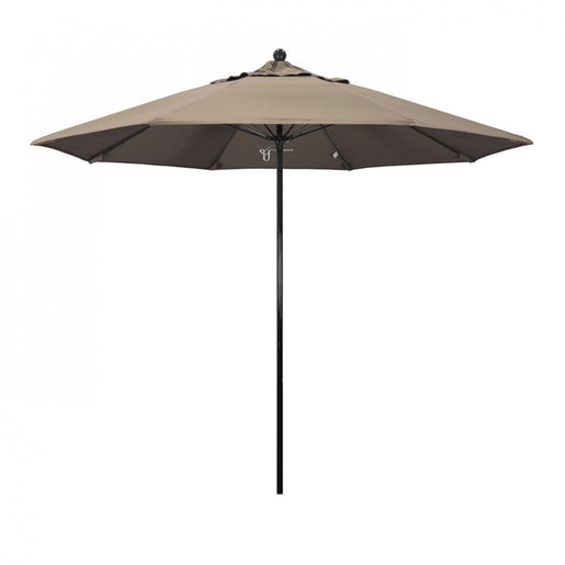 Oceanside Series 9' Patio Umbrella with Fiberglass Pole Fiberglass Ribs Push Lift and Sunbrella 1A Taupe Fabric