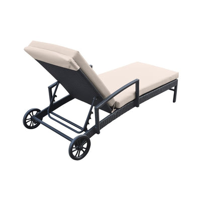 Vida Outdoor Wicker Lounge Chair with Water-Resistant Fabric Cushions