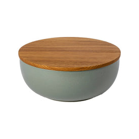 Pacifica 10" Serving Bowl with Oak Wood Lid - Artichoke