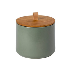 Pacifica 8" Canister with Oak Wood Lid - Artichoke