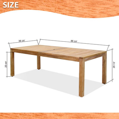 Amazonia Seven-Piece Certified Teak Rectangular Patio Dining Set