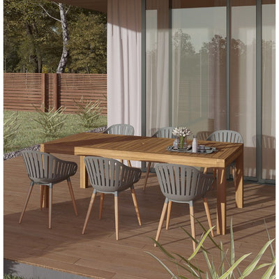 Amazonia Seven-Piece Certified Teak Rectangular Patio Dining Set