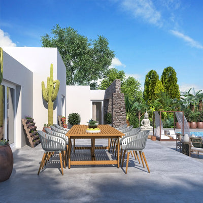 Amazonia Nine-Piece Rectangular Patio Dining Set