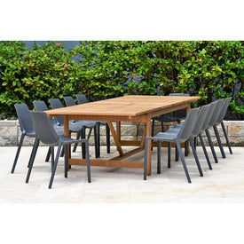 Amazonia Sequoia Thirteen-Piece Eucalyptus Patio Dining Set