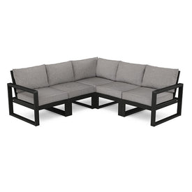Edge Five-Piece Modular Deep Seating Set - Black/Gray Mist