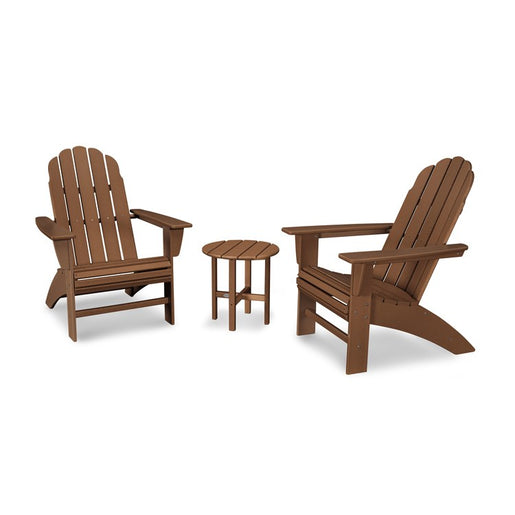 Vineyard Three-Piece Curveback Adirondack Set - Teak