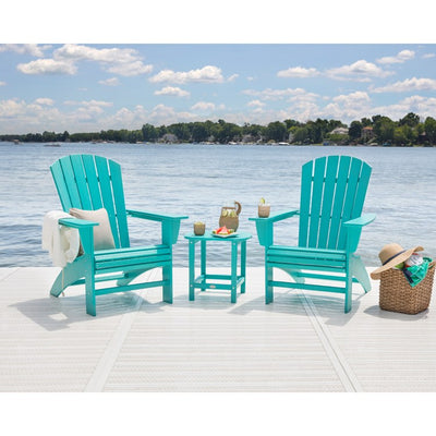 Nautical Three-Piece Curveback Adirondack Set - Aruba