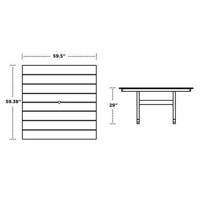 Farmhouse Trestle 59" Dining Table - Slate Gray