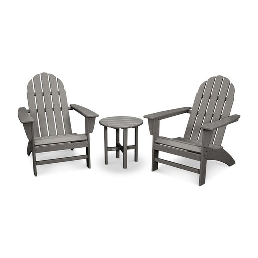 Vineyard Three-Piece Adirondack Set - Slate Gray