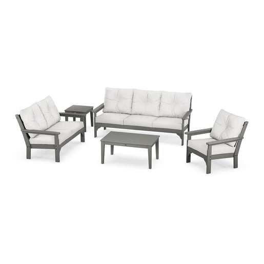 Vineyard Five-Piece Deep Seating Set - Slate Gray/Textured Linen
