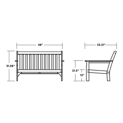 Vineyard Deep Seating Settee - Slate Gray/Textured Linen