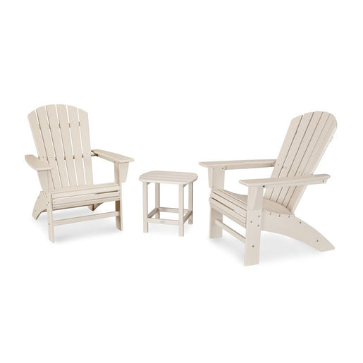 Nautical Three-Piece Curveback Adirondack Set - Sand