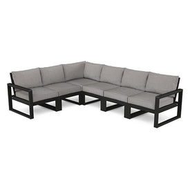 Edge Six-Piece Modular Deep Seating Set - Black/Gray Mist