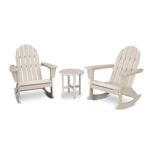 Vineyard Three-Piece Adirondack Rocking Chair Set - Sand