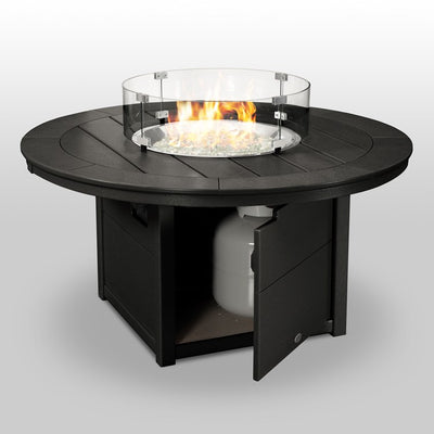 Round 48" Fire Pit Table - Black