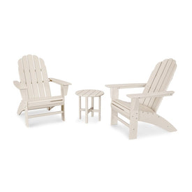 Vineyard Three-Piece Curveback Adirondack Set - Sand