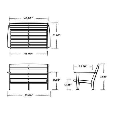 Lakeside Deep Seating Loveseat - Mahogany/Spiced Burlap