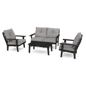 Lakeside Four-Piece Deep Seating Set - Black/Gray Mist