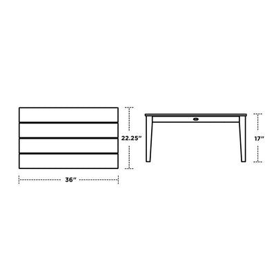Newport 22" x 36" Coffee Table - Slate Gray
