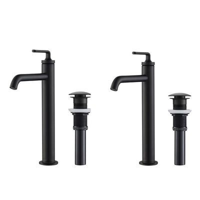 Ramus Single Handle Bathroom Vessel Sink Faucets with Pop-Up Drain 2-Pack