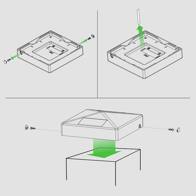 Pyramid 4" x 4" PVC Solar Post Cap - White 2-Pack