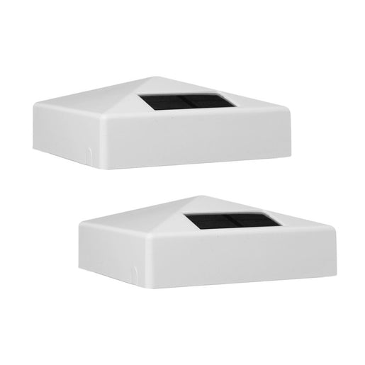 Pyramid 4" x 4" PVC Solar Post Cap - White 2-Pack