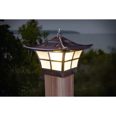 Ambience 4" x 4" Solar Post Cap - Copper-Plated
