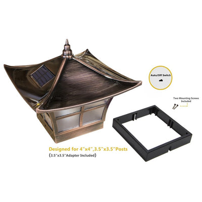 Ambience 4" x 4" Solar Post Cap - Copper-Plated