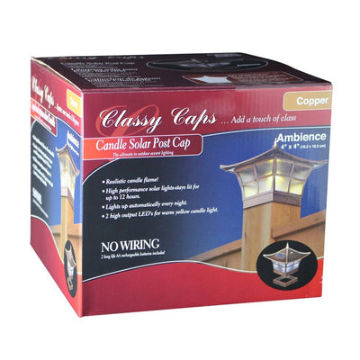Ambience 4" x 4" Solar Post Cap - Copper-Plated