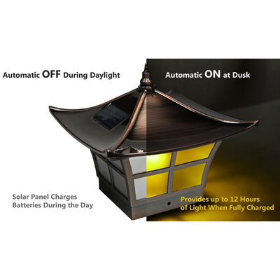 Ambience 4" x 4" Solar Post Cap - Copper-Plated