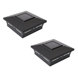 Oxford 6" x 6" Aluminum Solar Post Cap - Black 2-Pack